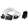 Aexit Motorcycle Bicycle Bike Locks Spiral Steel Wire Cable 5-Digit Combination U-Locks Lock White view 1