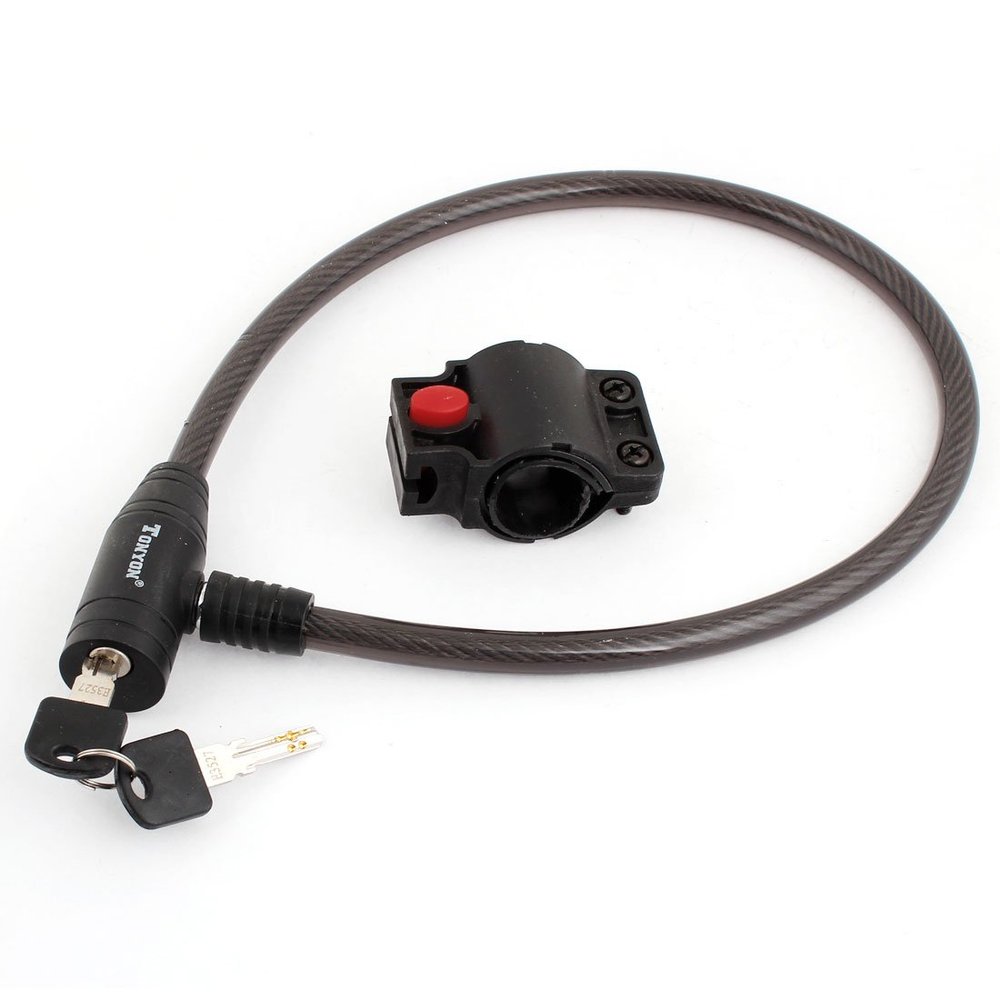 Aexit Bicycle Bike Bike Locks Security Black Plastic Coated Steel Wire Cable U-Locks Lock 70cm
