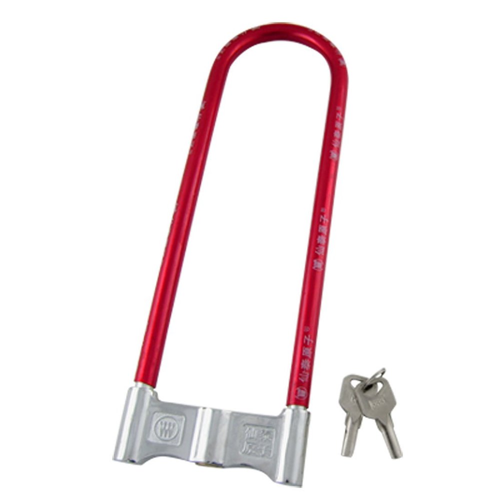 Aexit Security Bicycle Bike Locks Motorbike Red U Style Lock w U-Locks 2 Keys