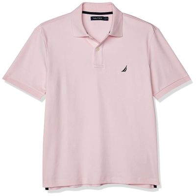 Nautica Men's Classic Fit Short Sleeve Solid Soft Cotton Polo Shirt Shirt, -Cradle Pink, Medium