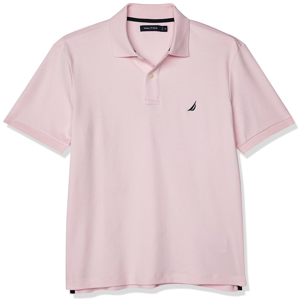 Nautica Men's Classic Fit Short Sleeve Solid Soft Cotton Polo Shirt Shirt, -Cradle Pink, Medium