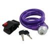 Aexit Motorcycle Bike Bike Locks Purple Plastic Covered Steel Cable U-Locks Lock 1.5M view 1
