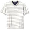 Nautica Men's Big-Tall Classic Fit Short Sleeve 100% Cotton Stripe Soft Polo Shirt Shirt, Grey Heather, 3XLT Tall view 1