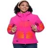 DEWBU Heated Jacket for Women with 12V Battery Pack Winter Outdoor Soft Shell Electric Heating Coat, Women's Rose Red, L view 1
