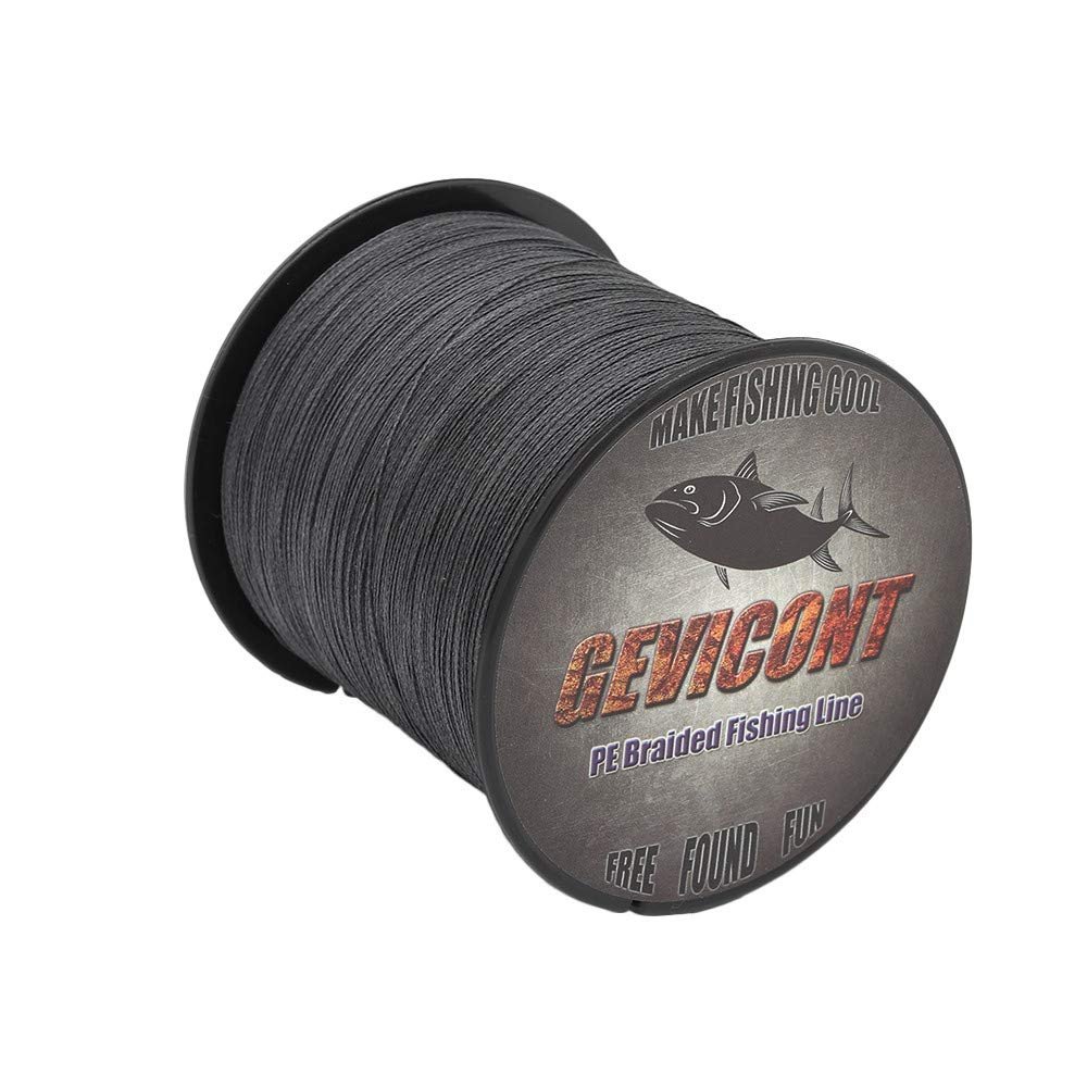 GEVICONT Braided Line Super Strong Fishing Wire 100% PE 8-Strand 1500M/1640Yards 10lbs-300lbs Available in 10 Colors for Offshore Fishing