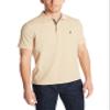 Nautica Men's Classic Short Sleeve Solid Polo Shirt, Coastal Camel Heather, Medium view 1