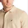 Nautica Men's Classic Short Sleeve Solid Polo Shirt, Coastal Camel Heather, Medium view 4