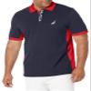 Nautica Men's Short Sleeve Color Block Performance Pique Polo Shirt Shirt, Navy, Medium view 1