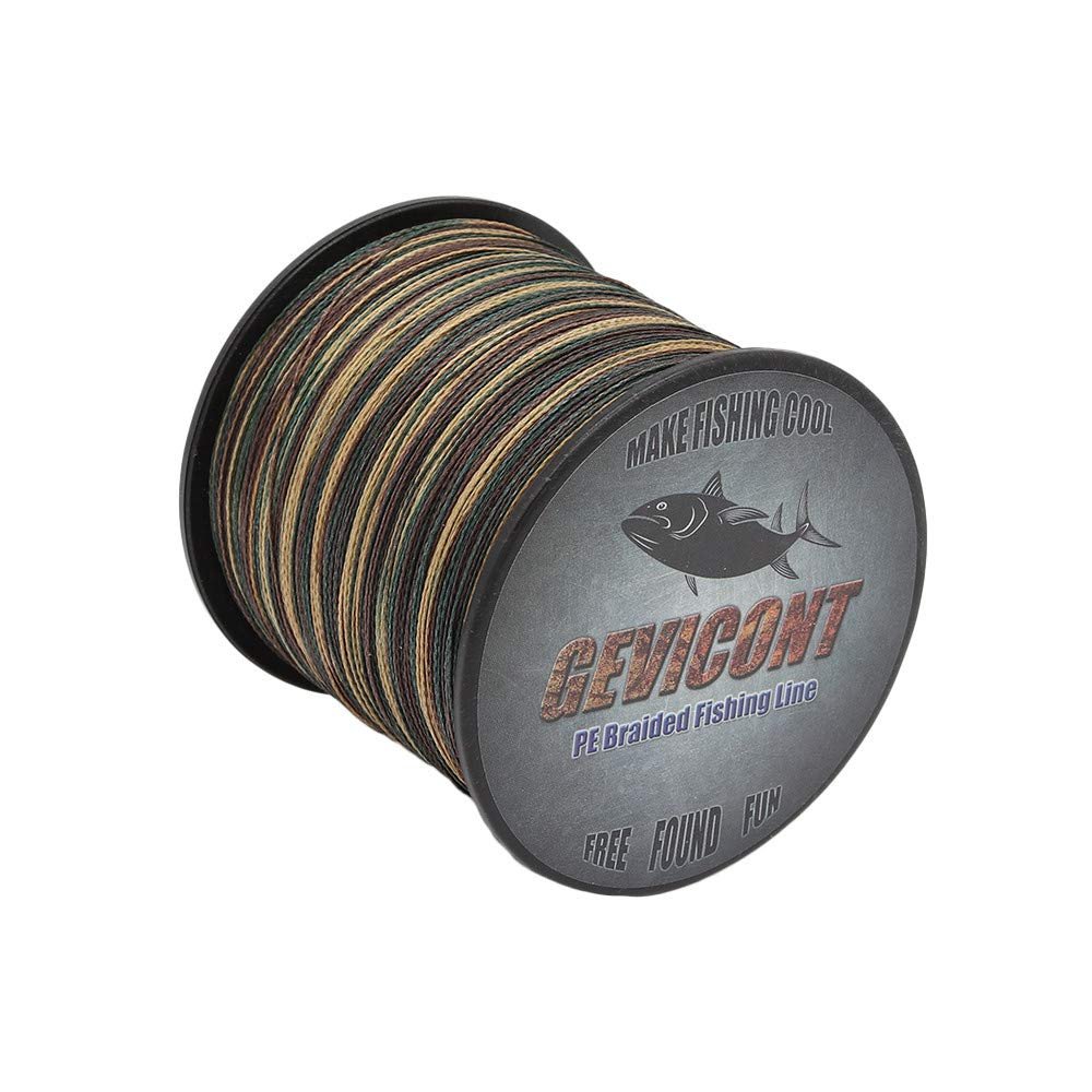 GEVICONT Braid Line Smaller Diameter Long line Fishing PE 8-Strand 1500M/1640Yards 10-300Lb Multiple Colors Available for Saltwater & Fresh Water