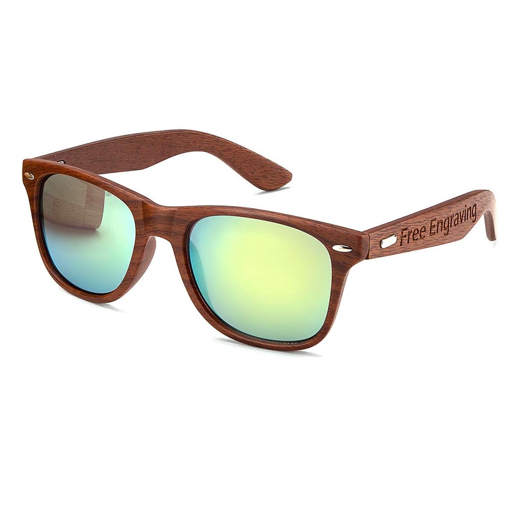 Awerise Personalized Wooden Mens Sunglasses UV400 Groomsmen Sunglasses, Bestman Gift
