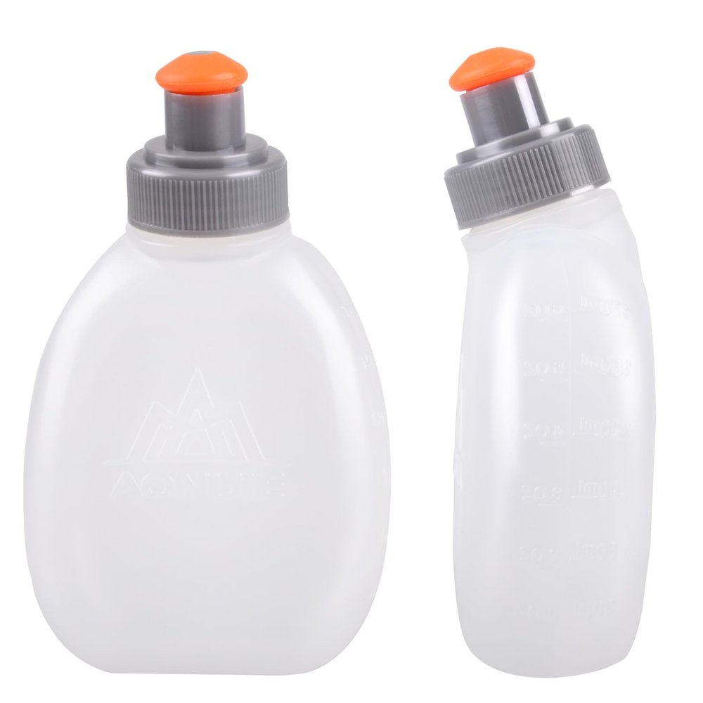 Azarxis Running Water Bottles Flask BPA Free Leakproof Hydration Vest Packs Waist Belt Replacement for Triathlon Marathon Hiking Cycling Climbing Jogging Runner (170ml / 5.7oz - 2 Pack)