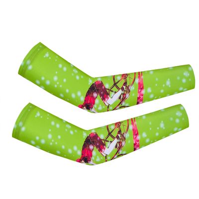 Cycling Arm Warmers Sports MTB Bike Arm Sleeve UV Protection Running Bicycle Arm Sleeves Bicycle Green Size L