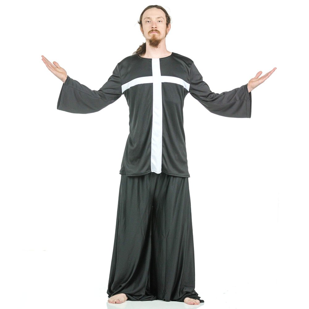 Danzcue Praise Cross Youth Inspired Tunic, Black-White, L-XL