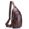 Hebetag Leather Sling Bag Crossbody Backpack for Men Women Travel Outdoor Business Casual Shoulder Chest Bags Day Pack Daypack Brown view 1