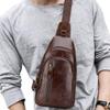 Hebetag Leather Sling Bag Crossbody Backpack for Men Women Travel Outdoor Business Casual Shoulder Chest Bags Day Pack Daypack Brown view 2