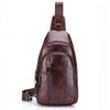 Hebetag Leather Sling Bag Crossbody Backpack for Men Women Travel Outdoor Business Casual Shoulder Chest Bags Day Pack Daypack Brown view 3
