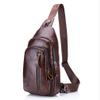 Hebetag Leather Sling Bag Crossbody Backpack for Men Women Travel Outdoor Business Casual Shoulder Chest Bags Day Pack Daypack Brown view 4