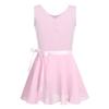 FEESHOW Girls Basic Gymnastics Ballet Dance Tank Leotard Dress with Attached Tutu Skirt Set Pink 8-10 view 1