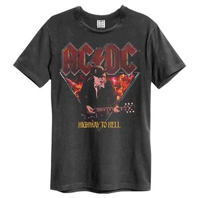 Amplified Unisex Adult Highway to Hell AC/DC T-Shirt (S) (Charcoal)