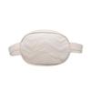 Waist Fanny Pack Women Leather Woolen Belt Zipper Waist Bag Travel Wallet (white) view 1