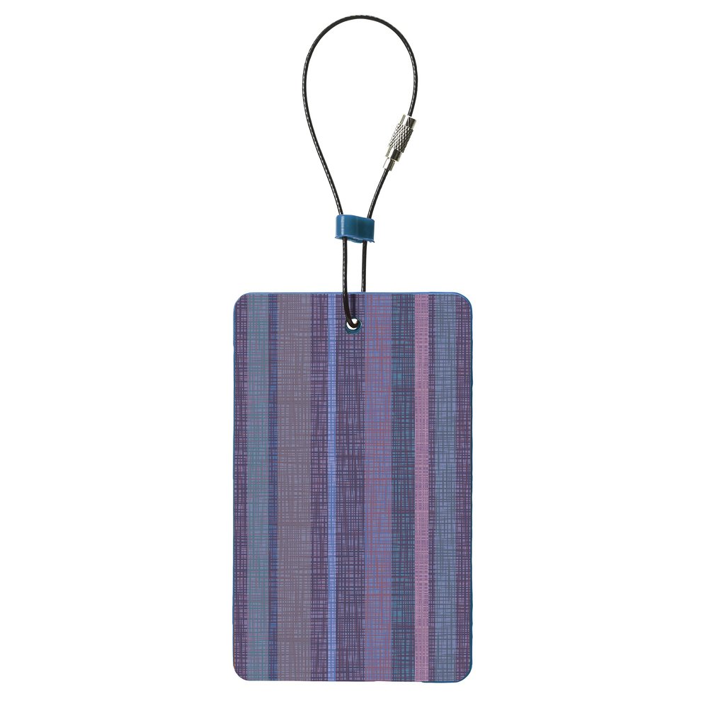 Lewis N. Clark Travel Green Luggage Tag and Suitcase Identifiers for Women and Men, Carry on, Backpack and More, Purple Stripe Large, 1-pack