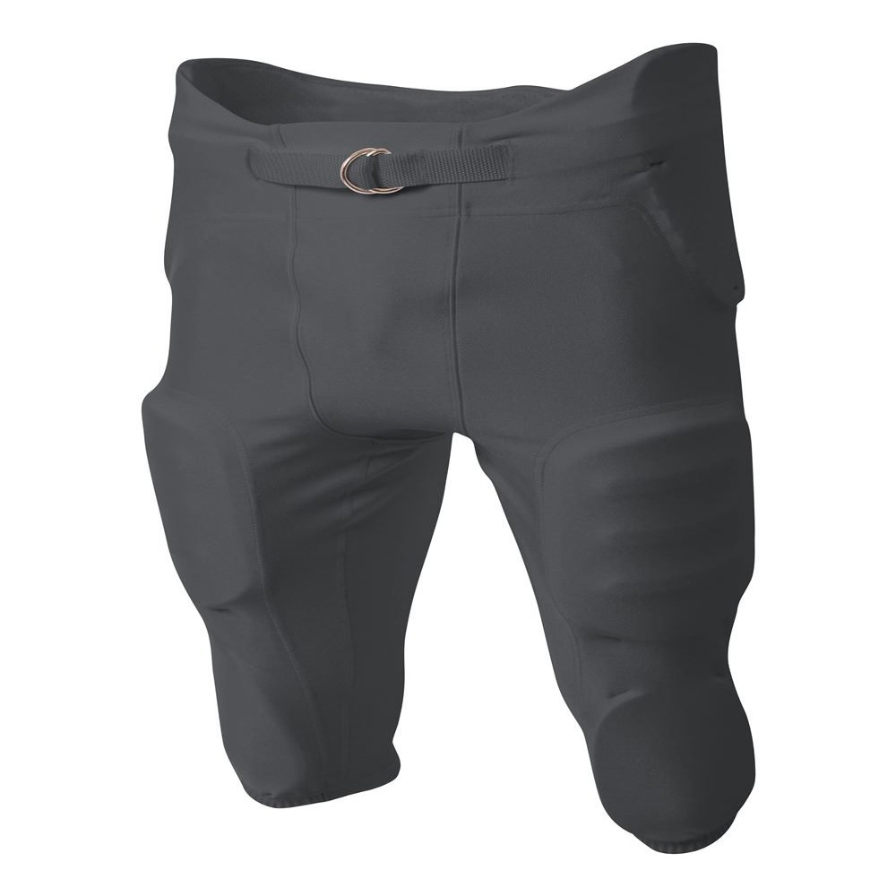 A4 Sportswear Adult XL Graphite Football Pants 4-Way Stretch Integrated Pads
