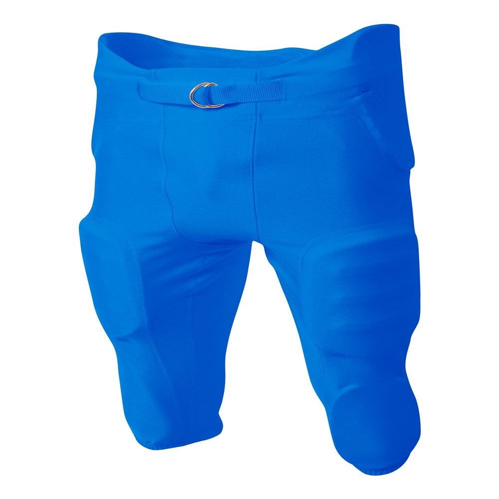 A4 Sportswear Adult Medium Royal Blue Football Pants 4-Way Stretch Integrated Pads
