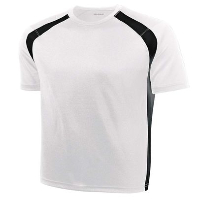 DRIEQUIP Mens Moisture Wicking Colorblock Crew-M-White/Black