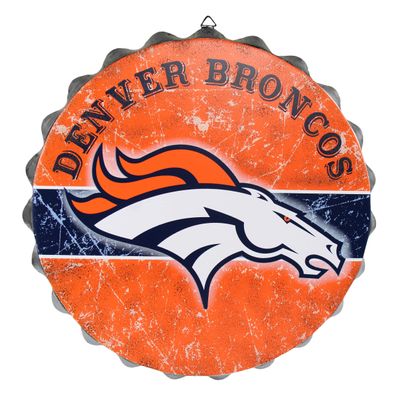 FOCO Denver Broncos NFL Metal Distressed Bottlecap Sign