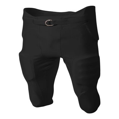 A4 Sportswear Adult 2X Black Football Pants 4-Way Stretch Integrated Pads