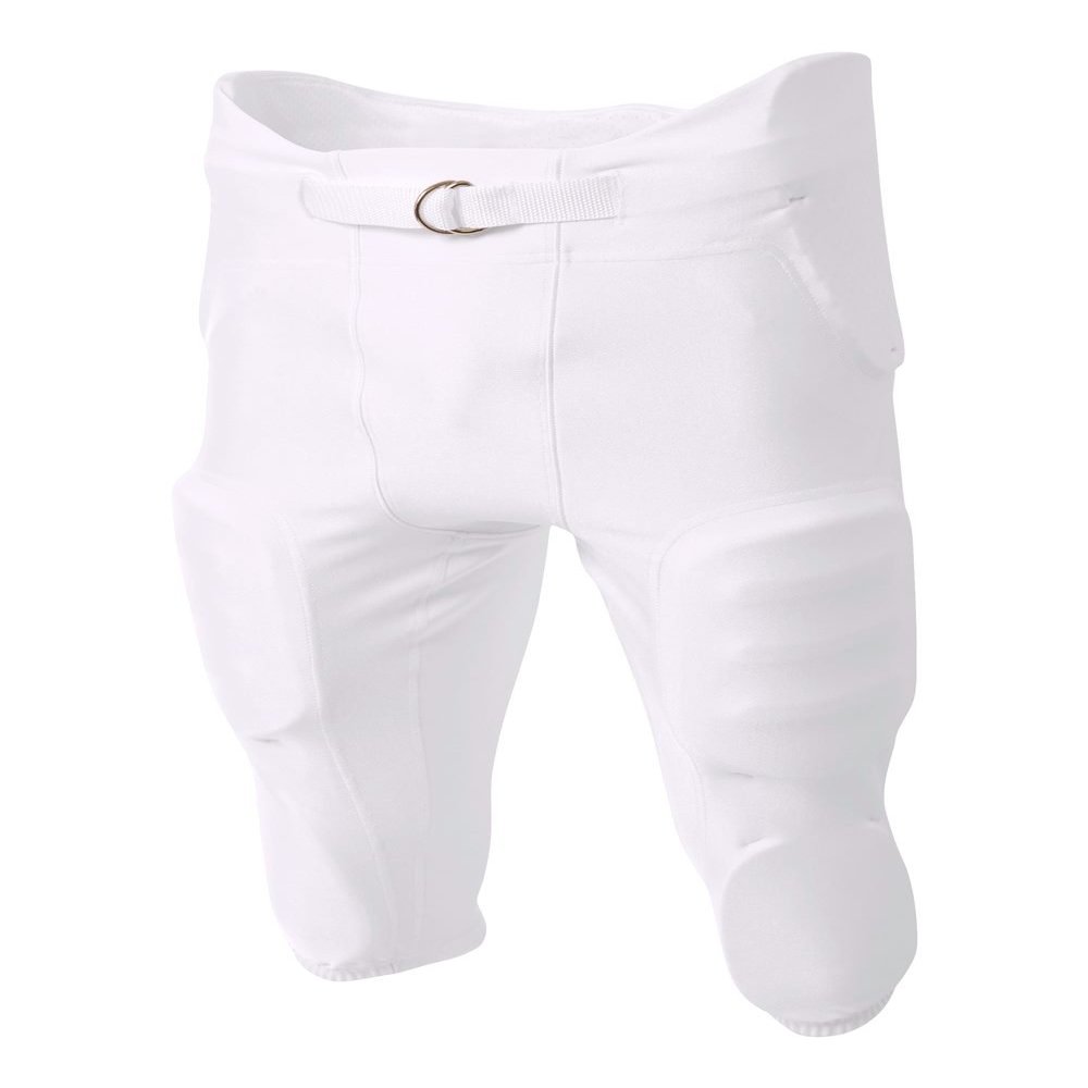A4 Sportswear Adult 3X White Football Pants 4-Way Stretch Integrated Pads