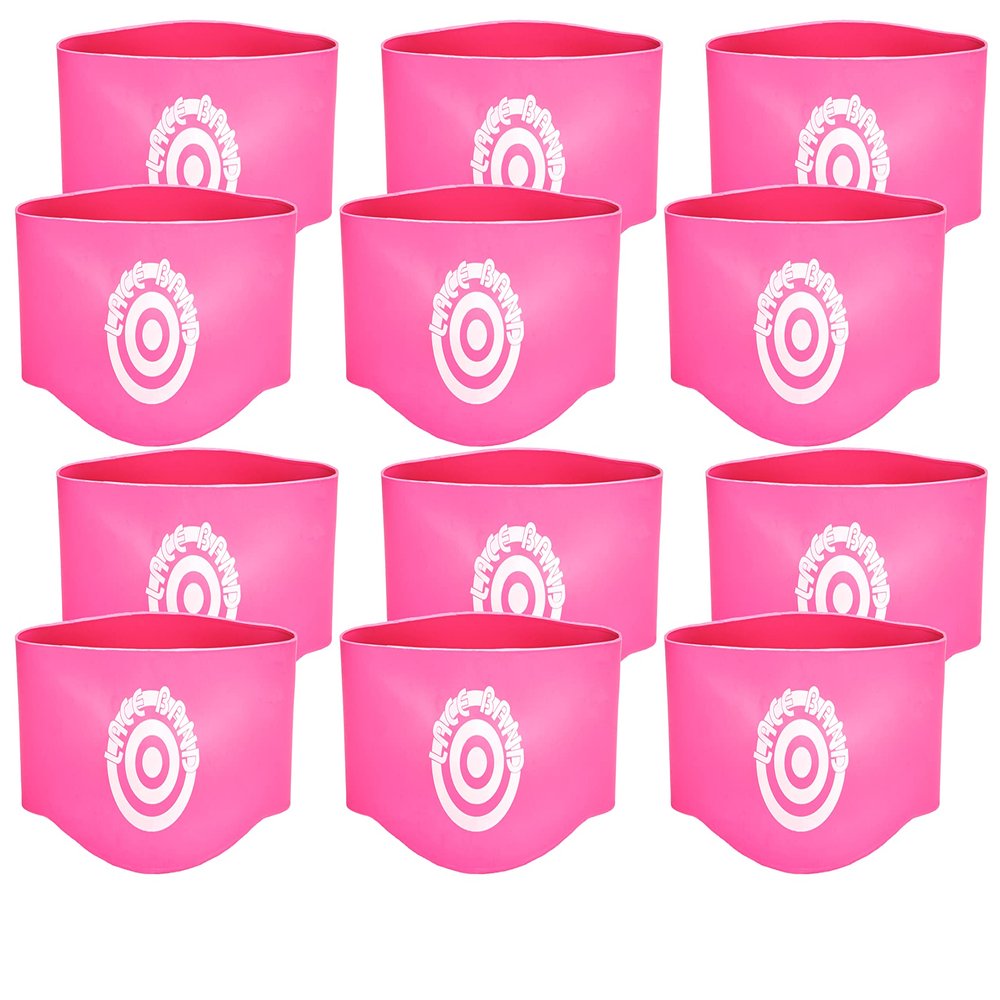 Unique Sports Size Lace Bands Soccer Cleat Lace Cover (6 Pair), Neon Pink, Youth