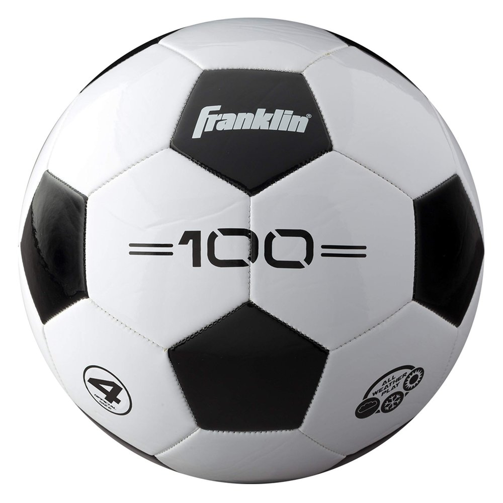 Franklin Sports Size Competition 100 Soccer Balls - 12 Pack Deflated with Pump White, 4