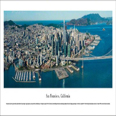 Blakeway Worldwide Panoramas San Francisco, California Skyline unframed Print, 40 inches x 13.5 inches