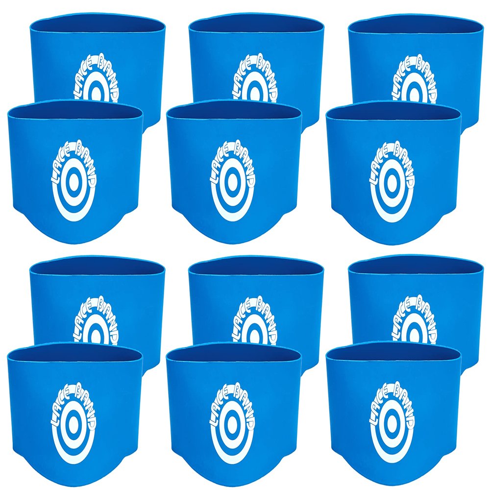 Unique Sports Youth Size Lace Bands Soccer Cleat Lace Cover and Lace Protector (6 Pair) - Blue