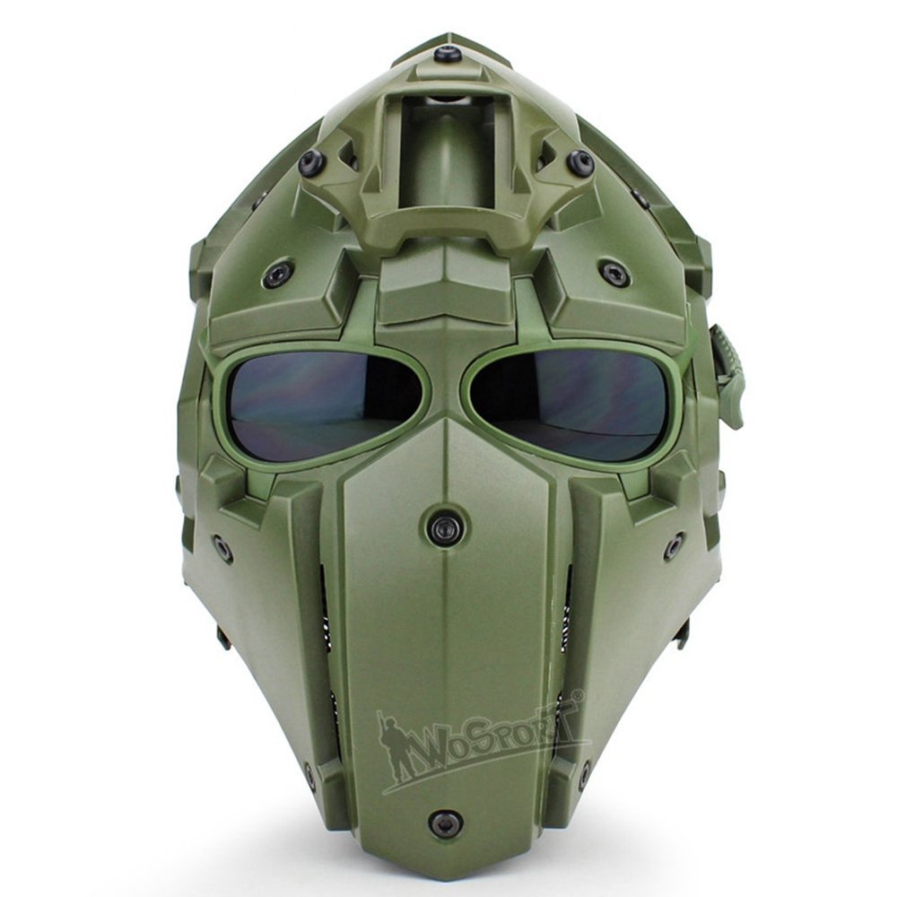 WoSporT Tactical Obsidian Green GOBL Terminator Helmet & Mask Goggle for Hunting Paintball Military Cosplay Movie Prop