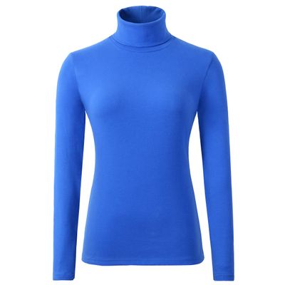 HieasyFit Women's Cotton Turtleneck Top Basic Layering Thermal Underwear(Blue M)