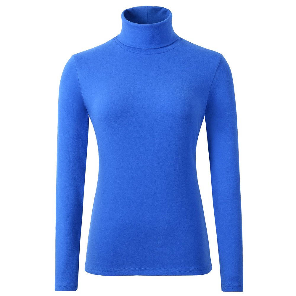 HieasyFit Women's Cotton Turtleneck Top Basic Layering Thermal Underwear(Blue M)