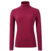 HieasyFit Women's Cotton Turtleneck Top Basic Layering Thermal Underwear(Dark Red M) view 1