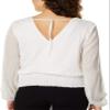 A. Byer Junior's Wrap Top with Smocked Banded Bottom, Off White, Large view 2