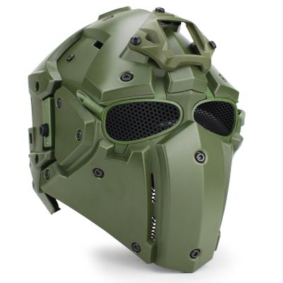 WoSporT Tactical Obsidian Green GOBL Terminator Helmet & Mask Goggle for Hunting Paintball Military Cosplay Movie Prop