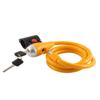 Aexit 1.2m Length Bike Locks Bicycle Safeguard Steel Wire Inside Locking Lock Yellow w U-Locks 2 Key view 3
