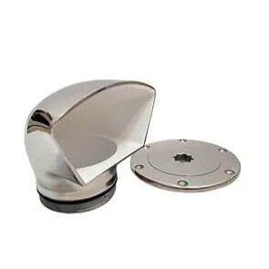 Buchan Marine 3" Low-Profile Dorade Cowl Vent & Deck Plate Set 316L Stainless Boat Vent, White Powder-Coated Interior