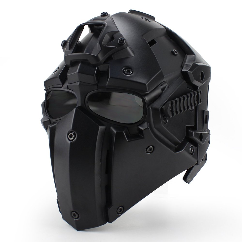 WoSporT Tactical Obsidian Green GOBL Terminator Helmet & Mask Goggle for Hunting Paintball Military Cosplay Movie Prop