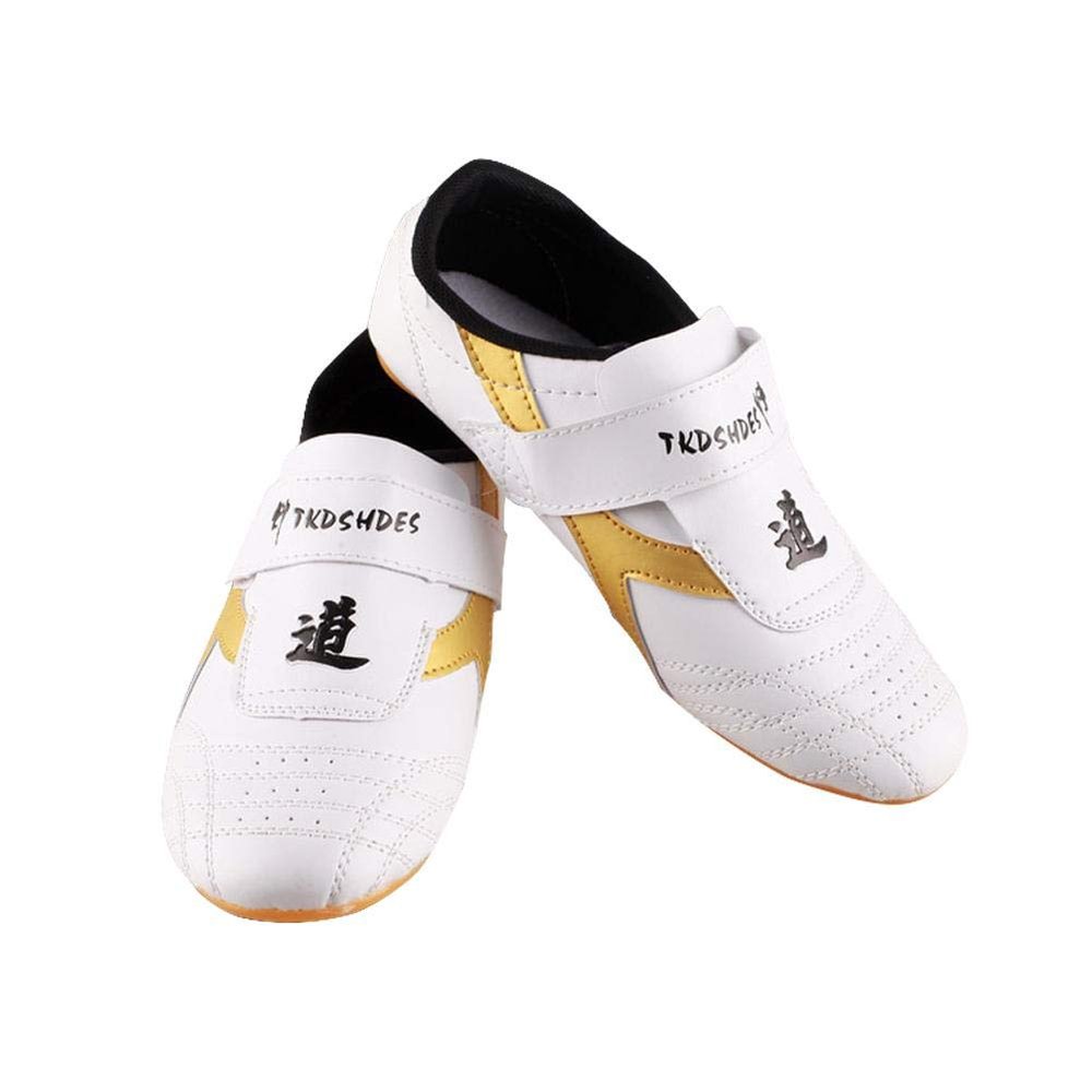 Dilwe Boxing Shoes, PU Leather Soft Sole Taekwondo Shoes for Taichi Gym Exercise(38)