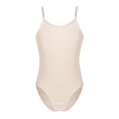 ranrann Kids Girls Seamless Camisole Dance Leotards with Adjustable Straps for Ballet Gymnastics Undergarment Nude 6-8