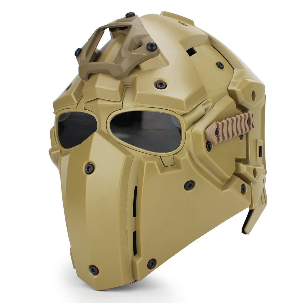 WoSporT Tactical Obsidian Green GOBL Terminator Helmet & Mask Goggle for Hunting Paintball Military Cosplay Movie Prop