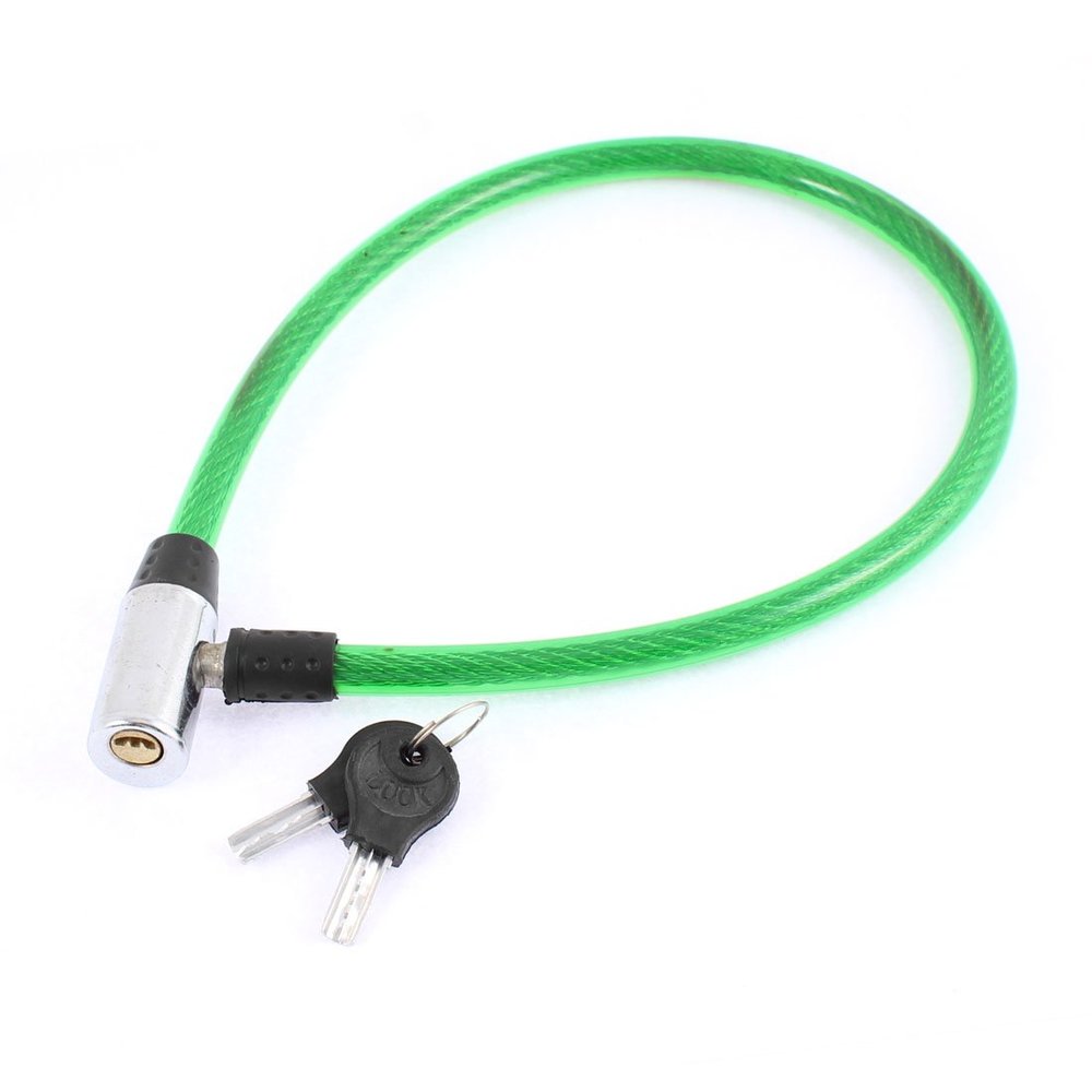 Aexit Bike Bicycle Bike Locks Motorcycle Plastic Coated Security Cable Lock 25" Cable Locks Length Green