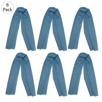 INNOLIFE 6 Pack Cooling Towels Breathable Ice Towel for Sports, Gym, Fitness, Running, Hiking, Yoga - Blue