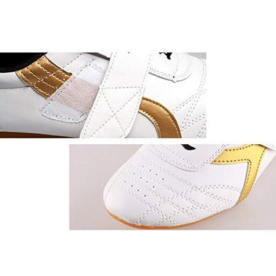 Taekwondo Shoes, Dilwe PU Leather Soft Sole Taekwondo Shoes for Taichi Gym Training (40)